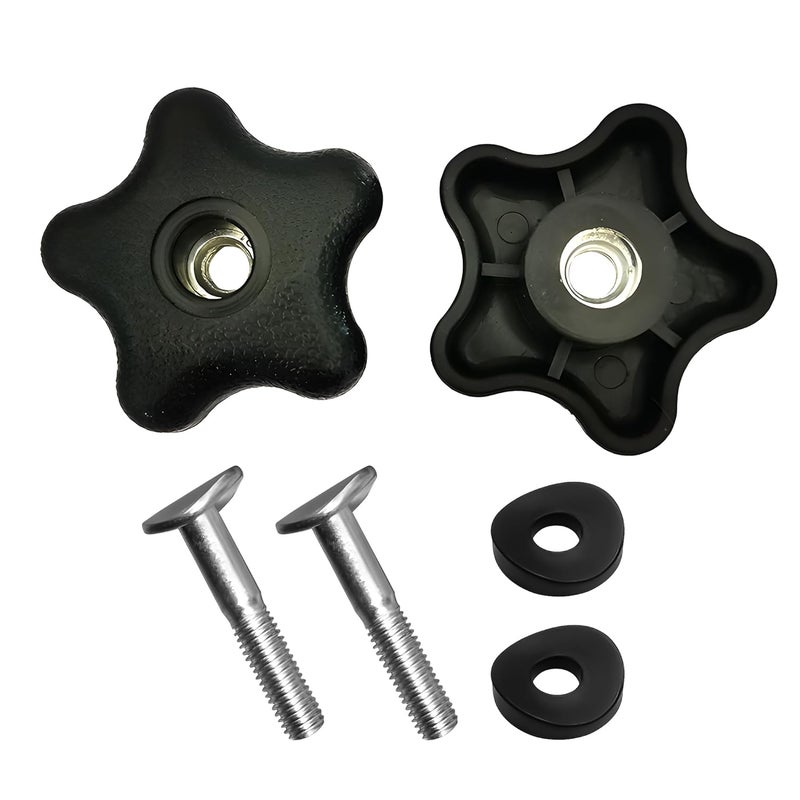 brougetme Handle Knob and Screw Bolt Washer Kit 2-Pack - Fits Toro Lawn Mowers & Snow Blowers - Replaces Part # 92-2260, 106-4161, 107-3844 - Includes Knobs, Washers & Bolts for Easy Repair - Image 1